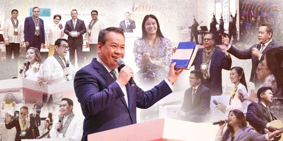 Brethren gathered at the Marikina Main Church in Marikina and connected worldwide via livestream for a Church-wide Divine Worship, featuring preaching by Jonathan S. Ferriol, worship performances, and the presentation of the Golden Church Anniversary Bible.