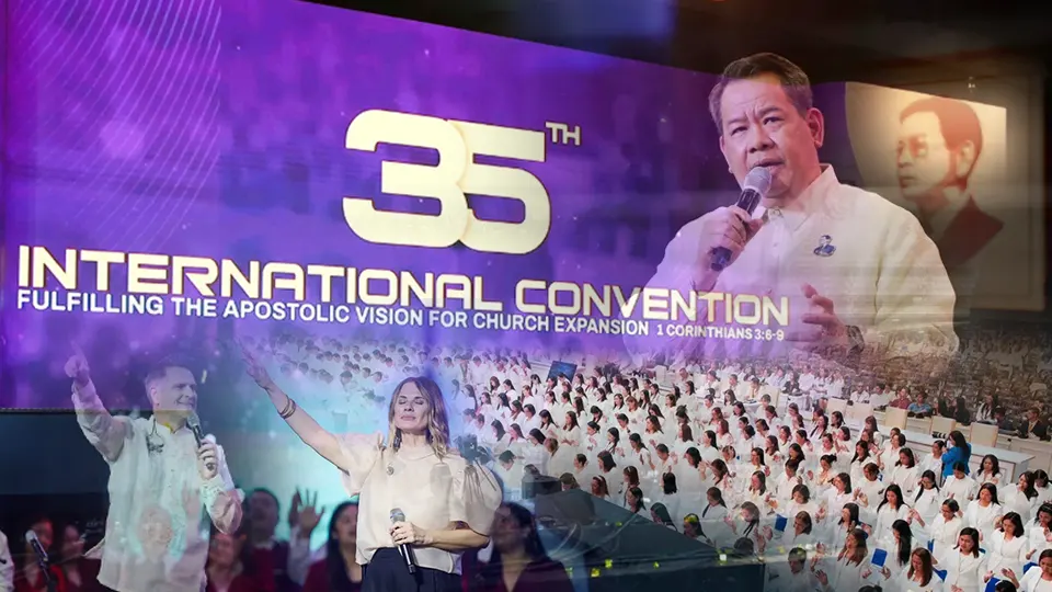 "Attendees at the 35th International Convention Closing, dedicating themselves to God’s End-Time Mission with prayer and commitment."
