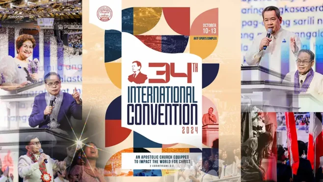 "Believers gathered at the 34th International Convention of the PMCC (4th Watch), celebrating faith, dedication, and the church's global outreach."