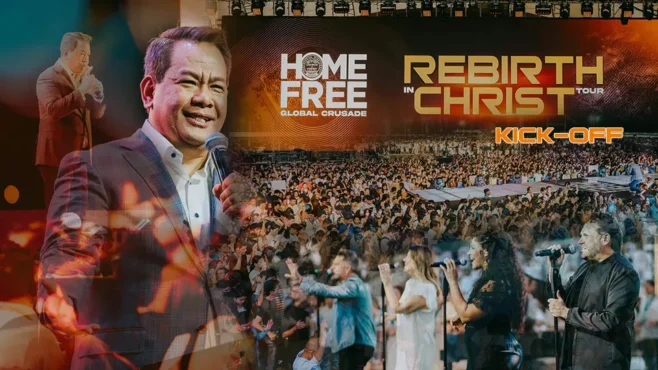 "Global attendees celebrating the closing of the 35th International Convention and the grand kick-off of the Home Free Global Crusade 2025."