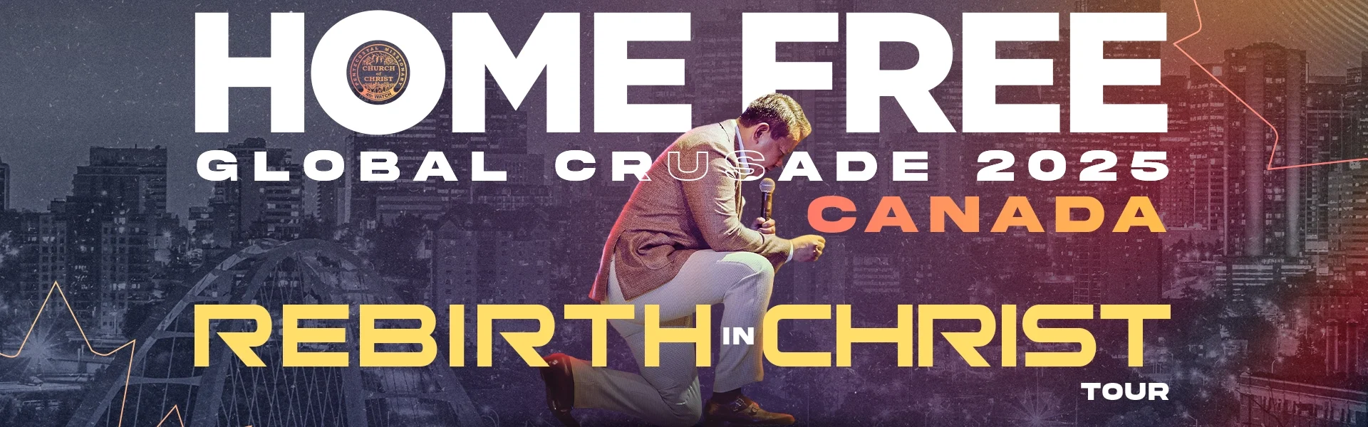 Apostle Jonathan S. Ferriol preaches during Home Free Global Crusade Canada 2025 in Edmonton, leading a powerful revival and gospel outreach.