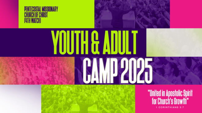 Youth and adult delegates worship together during Youth and Adult Camp 2025, showcasing apostolic unity, spiritual growth, and collective faith in a powerful camp gathering.
