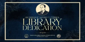 "Archbishop Arturo T. Ferriol at the library inauguration ceremony"