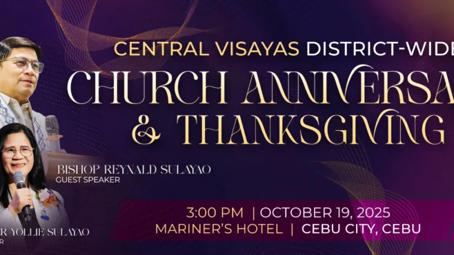 Believers at the Central Visayas Anniversary and Thanksgiving 2025 in Cebu worship in unity during the PMCC (4th Watch) celebration.
