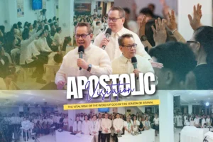 Apostle Jonathan S. Ferriol ministers in prayer during the Apostolic Visitation in Pandacan as the congregation receives overflowing blessings.