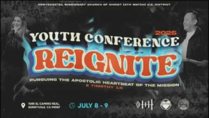 Youth leaders and participants gather at Reignite 2025 in the U.S. District, experiencing an apostolic revival through worship and ministry.